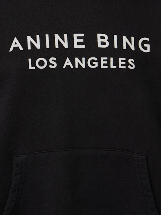 ANINE BING: Alto logo sweatshirt hoodie - Black - women_3 | Luisa Via Roma