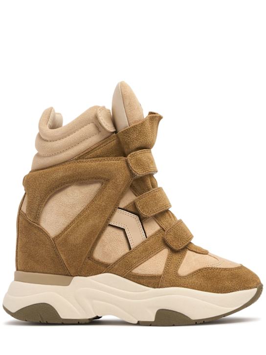 Isabel Marant: 90mm Balskee suede & leather sneakers - women_0 | Luisa Via Roma