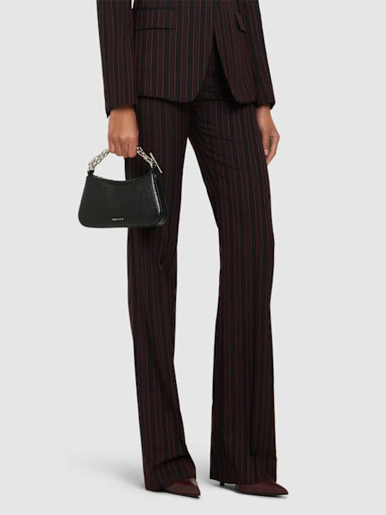 McQueen: McQueen mini T-bar迷你皮革手拿包 - 黑色 - women_2 | Luisa Via Roma