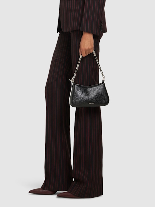 McQueen: McQueen mini T-bar leather pouch - Black - women_1 | Luisa Via Roma