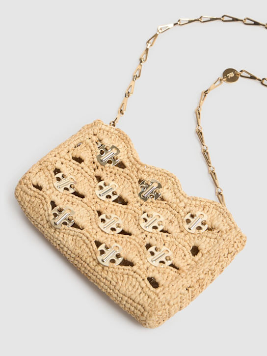Rabanne: Nano 1969 embroidered raffia bag - Natural - women_2 | Luisa Via Roma