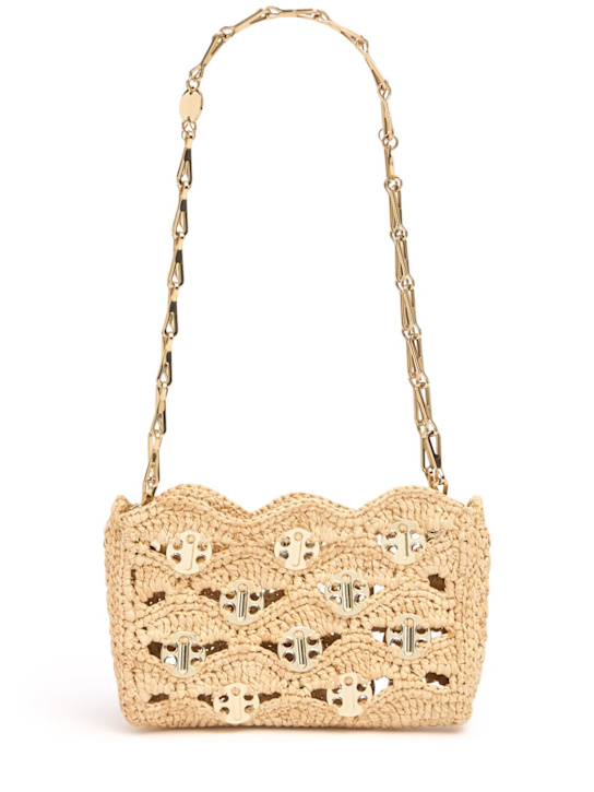 Rabanne: Nano 1969 embroidered raffia bag - Natural - women_0 | Luisa Via Roma
