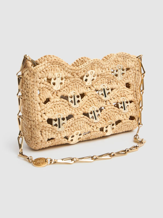 Rabanne: Nano 1969 embroidered raffia bag - Natural - women_4 | Luisa Via Roma
