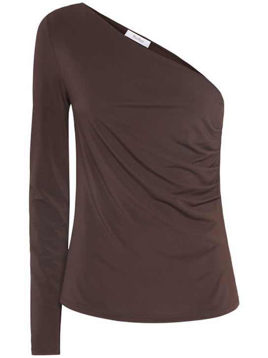 Max Mara: Spluga stretch jersey one sleeve top - women_0 | Luisa Via Roma