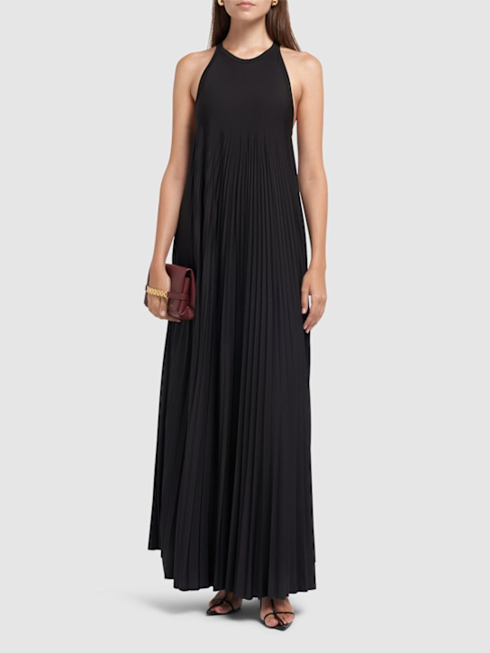 Sportmax: Verdier fluid plisse long dress - women_1 | Luisa Via Roma