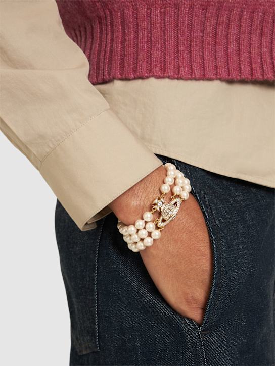 Vivienne Westwood: Graziella three-row faux pearl bracelet - women_1 | Luisa Via Roma