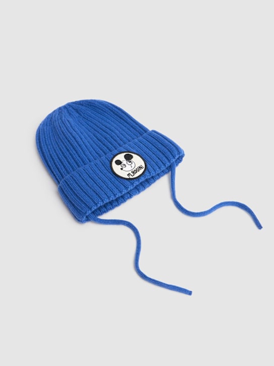 Mini Rodini: Organic cotton & wool knit beanie hat - kids-boys_1 | Luisa Via Roma