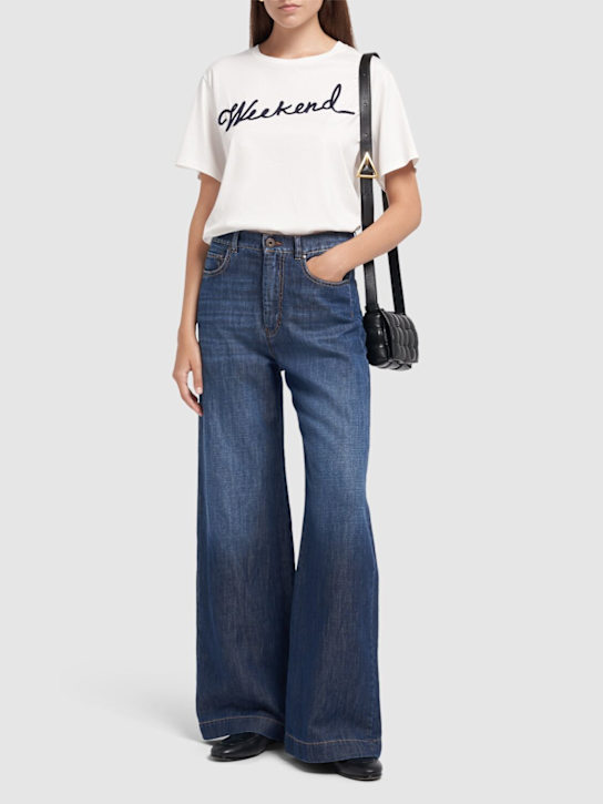 Weekend Max Mara: Olga embroidered cotton jersey t-shirt - women_1 | Luisa Via Roma