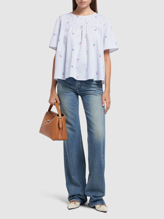Weekend Max Mara: Editta embroidered poplin top - women_1 | Luisa Via Roma