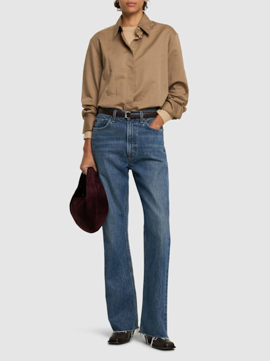 Agolde: Jeans dritti vita media Leena - Blu - women_1 | Luisa Via Roma