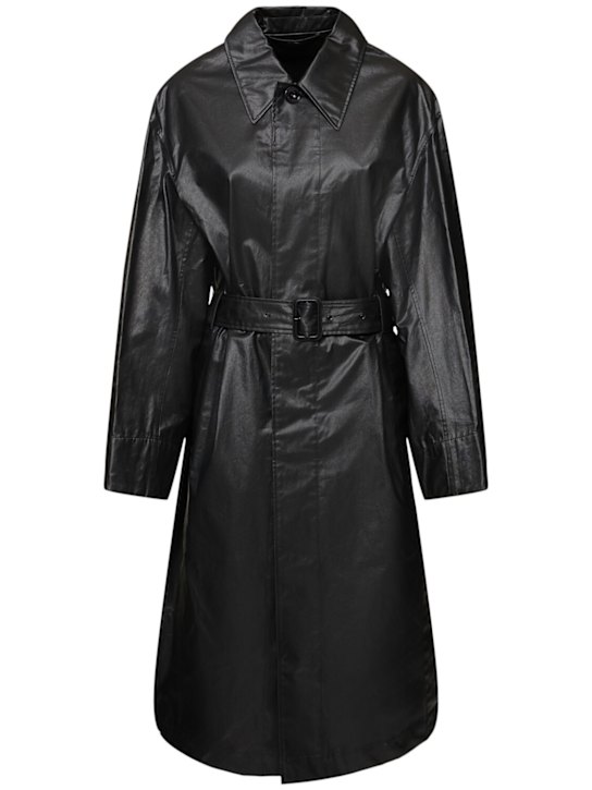 Lemaire: Belted cotton long trench coat - women_0 | Luisa Via Roma