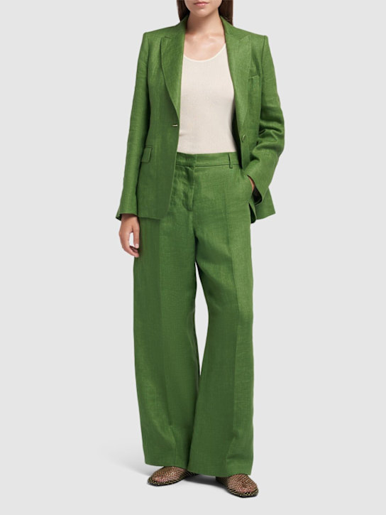 Weekend Max Mara: Malizia linen canvas wide pants - women_1 | Luisa Via Roma