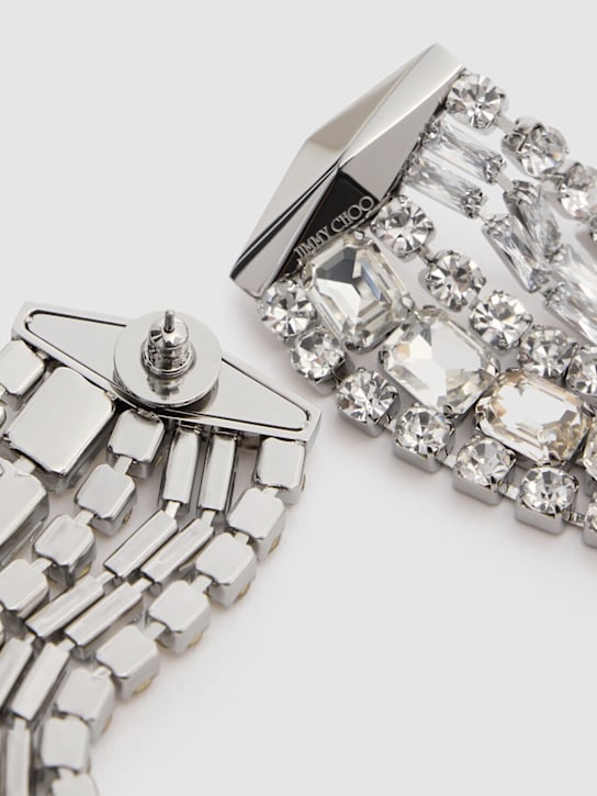 Jimmy Choo: Zandra drop earrings - Silver - women_3 | Luisa Via Roma