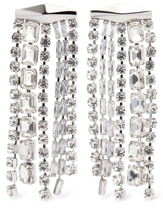 Jimmy Choo: Zandra drop earrings - Silver - women_0 | Luisa Via Roma