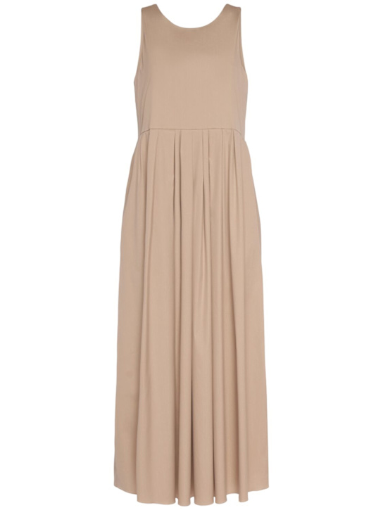 'S Max Mara: Moira poplin midi dress - Camel - women_0 | Luisa Via Roma