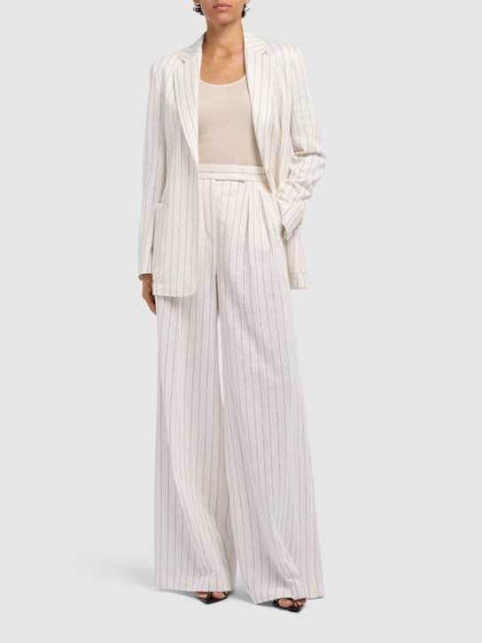 Clarion striped cotton blend wide pants - Thumbnail 2