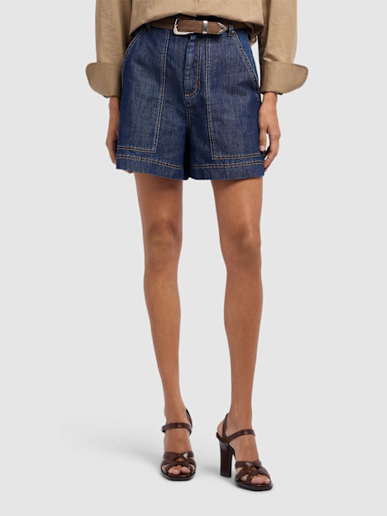 Max Mara: 95mm Doublehigh leather sandals - women_1 | Luisa Via Roma