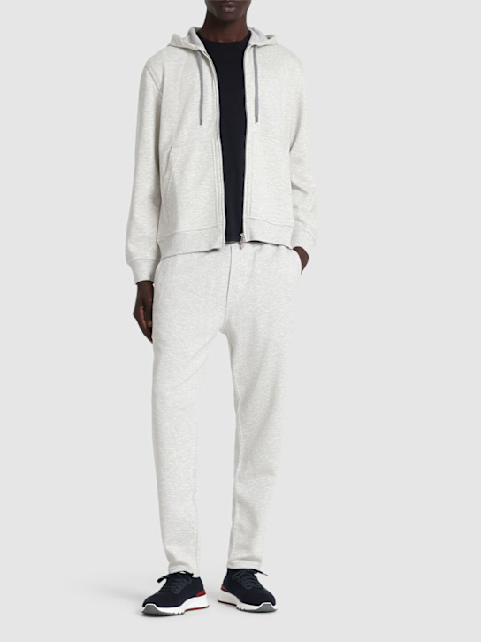 Brunello Cucinelli: Leisure sweatpants - Grigio Perla - men_1 | Luisa Via Roma