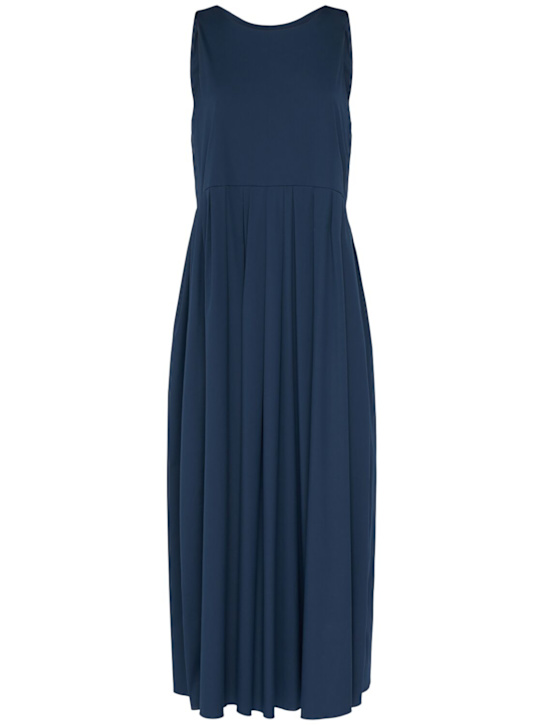 'S Max Mara: Moira poplin midi dress - Navy - women_0 | Luisa Via Roma