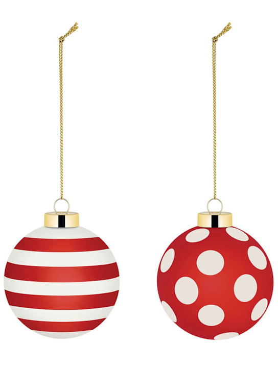 Alessi: Set of 2 Delight glass ornaments - ecraft_0 | Luisa Via Roma
