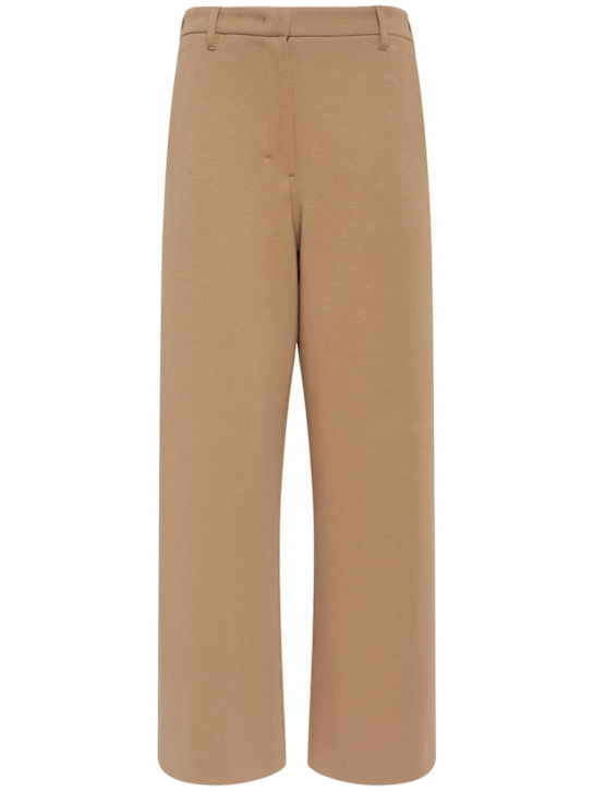 'S Max Mara: Caucaso jersey scuba wide pants - women_0 | Luisa Via Roma