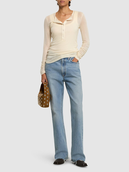 Agolde: Faustine Henley jersey t-shirt - White - women_1 | Luisa Via Roma