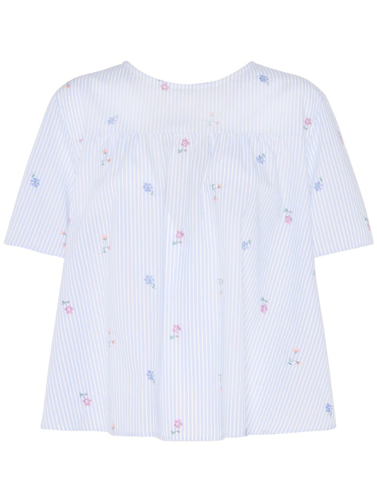 Weekend Max Mara: Editta embroidered poplin top - women_0 | Luisa Via Roma