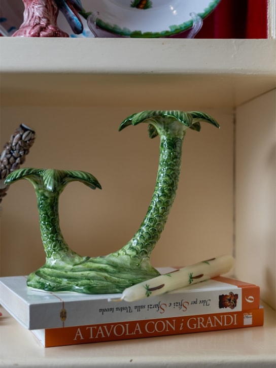 Les Ottomans: Double Palm candleholder - Green - ecraft_1 | Luisa Via Roma