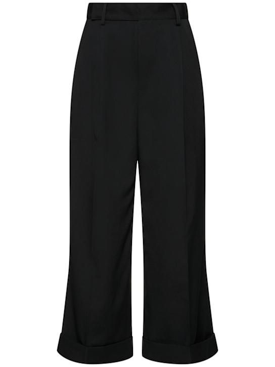 Yohji Yamamoto: Wool gabardine baggy pants - women_0 | Luisa Via Roma