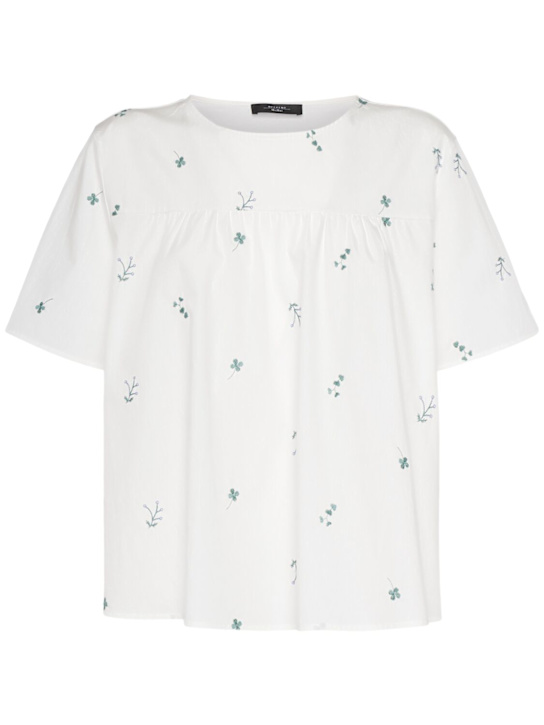 Weekend Max Mara: Editta embroidered poplin top - women_0 | Luisa Via Roma