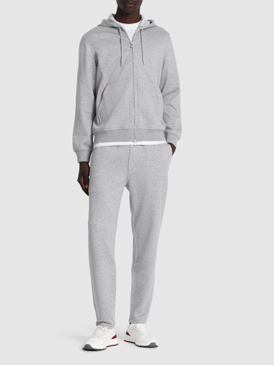 Brunello Cucinelli: Leisure zipped sweatshirt - Grey - men_1 | Luisa Via Roma