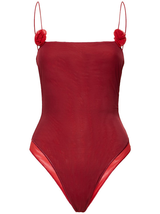 Oséree Swimwear: Rose mesh one piece swimwear - women_0 | Luisa Via Roma