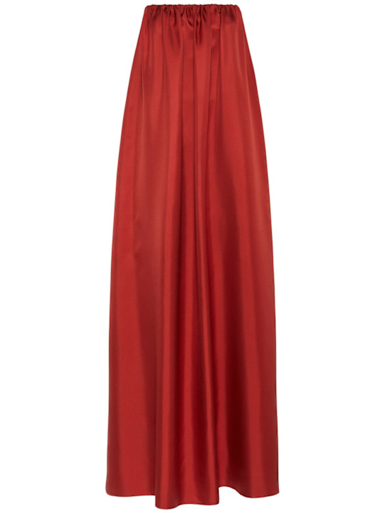 Edda strapless silk twill long dress - Thumbnail 1