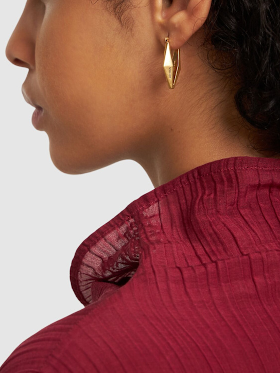 Jimmy Choo: Diamond chain hoop earrings - Gold - women_1 | Luisa Via Roma