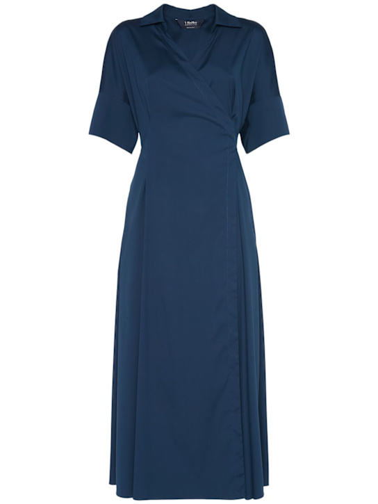 'S Max Mara: Sarah poplin midi dress - Navy - women_0 | Luisa Via Roma