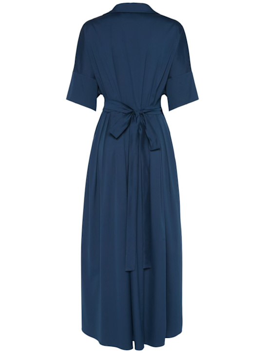 'S Max Mara: Sarah poplin midi dress - Navy - women_3 | Luisa Via Roma