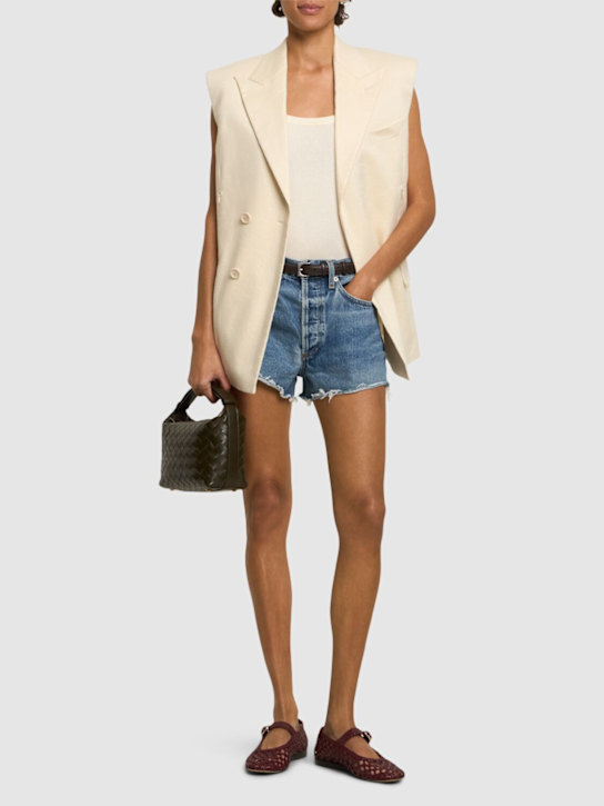 Agolde: Parker cotton denim shorts - women_1 | Luisa Via Roma