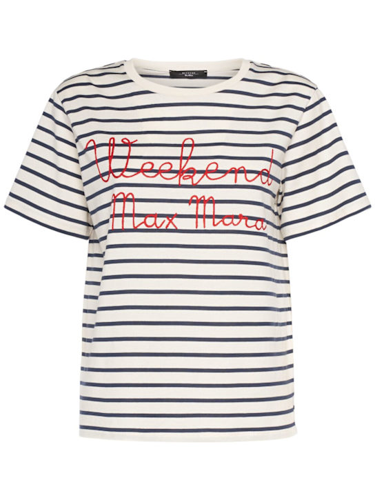 Weekend Max Mara: Olga embroidered cotton jersey t-shirt - women_0 | Luisa Via Roma