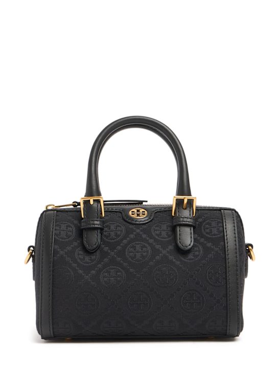 Tory Burch: T Monogram Petite canvas barrel bag - women_0 | Luisa Via Roma