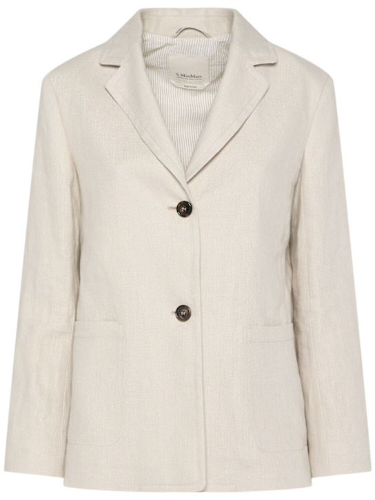 'S Max Mara: Arrigo linen single breasted blazer - women_0 | Luisa Via Roma