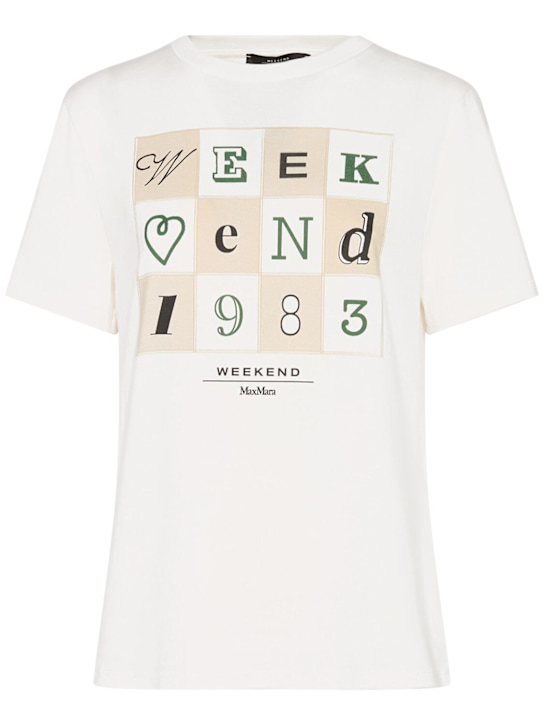 Weekend Max Mara: Teiera printed jersey cotton t-shirt - women_0 | Luisa Via Roma
