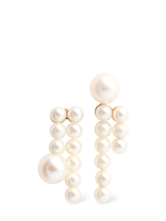 Sophie Bille Brahe: La Valse Deux Temps drop earrings - Pearl - women_0 | Luisa Via Roma