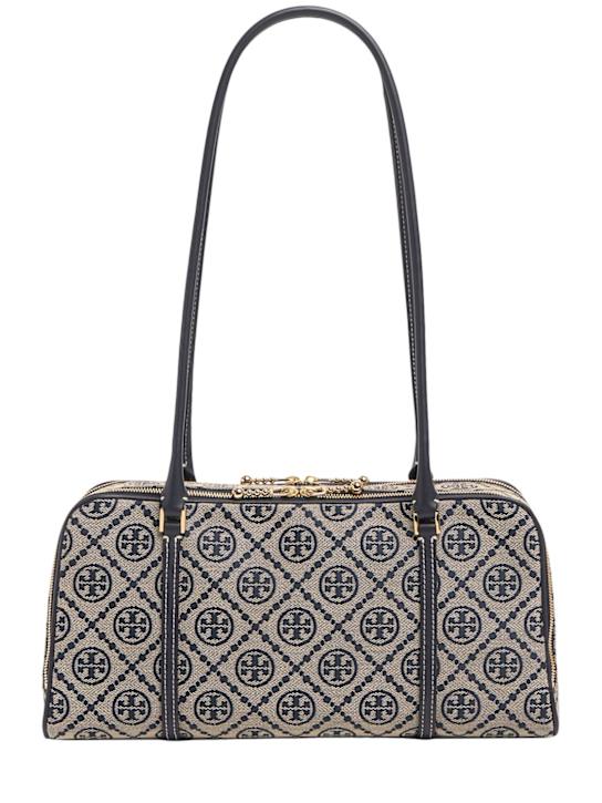 Tory Burch: Small T Monogram marshmallow satchel bag - women_0 | Luisa Via Roma
