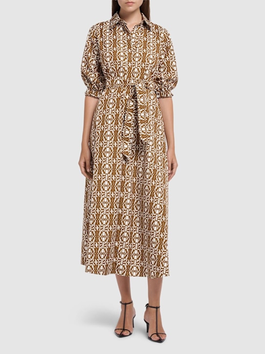 Max Mara: Luxgi printed poplin long dress - women_1 | Luisa Via Roma
