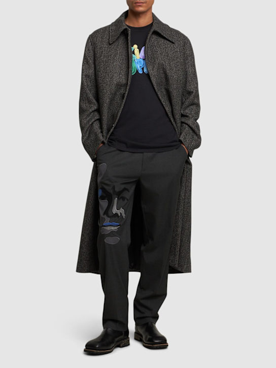 KidSuper Studios: Face printed pants - Grey - men_1 | Luisa Via Roma