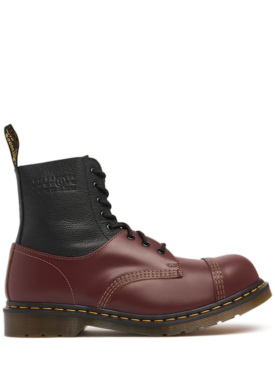 MM6 Maison Margiela: Dr Martens x MM6 8 Eye Steel 1460 boots - men_0 | Luisa Via Roma