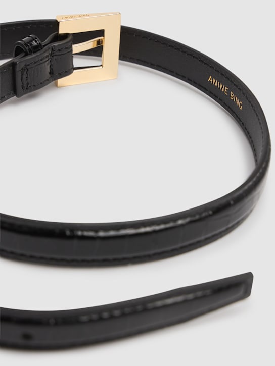 ANINE BING: Nicola leather belt - Black - women_1 | Luisa Via Roma