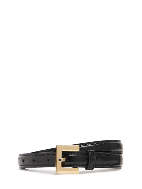 ANINE BING: Nicola leather belt - Black - women_0 | Luisa Via Roma