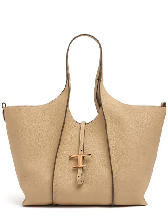 Tod's: Medium soft grain leather shopping bag - women_0 | Luisa Via Roma