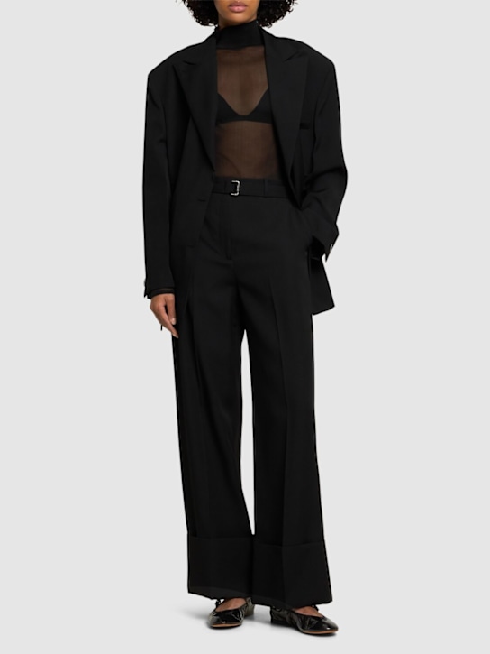 Lanvin: Wool wide leg pants - women_1 | Luisa Via Roma